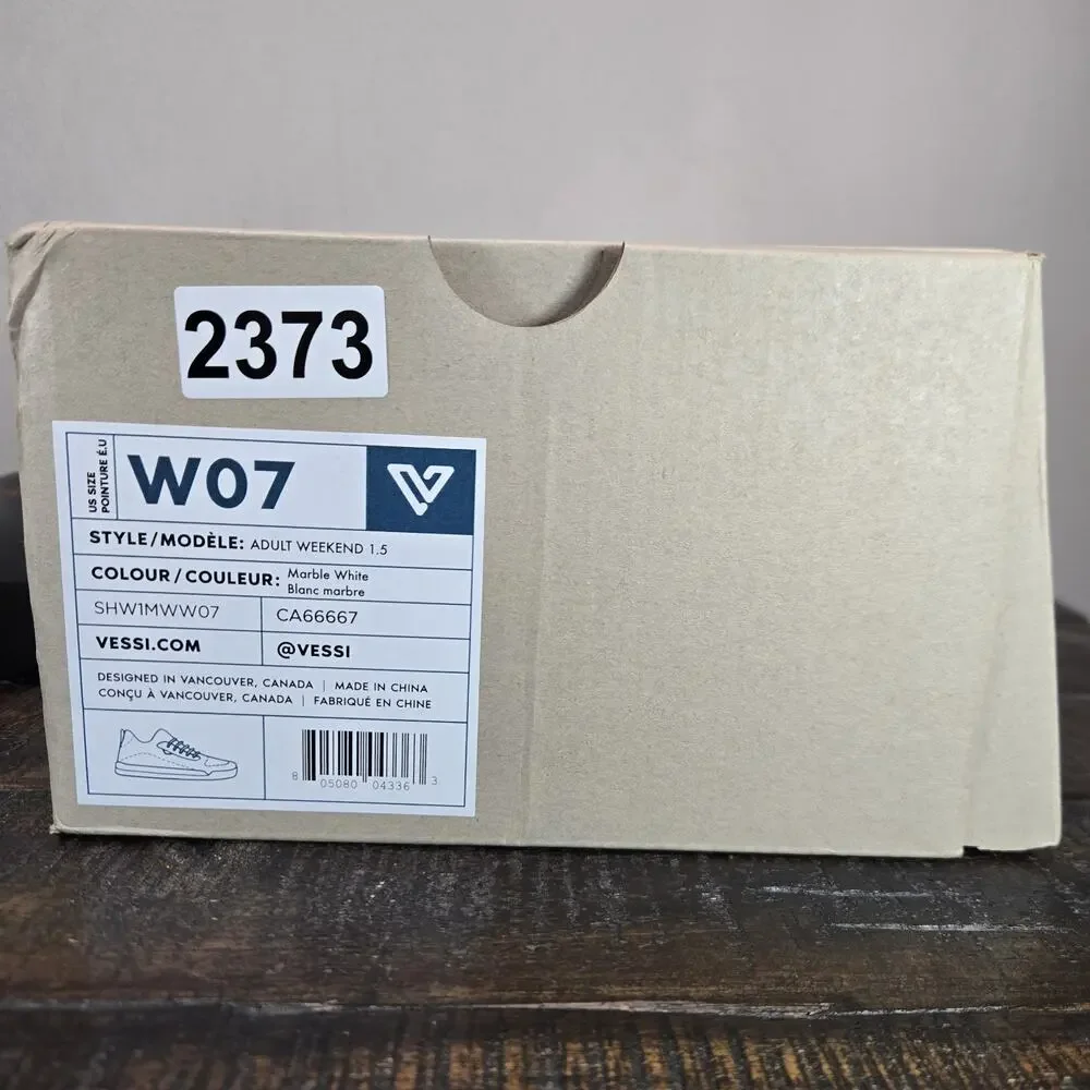 Vessi Weekend 1.5 Sneaker Womens Size 7 Waterproof Shoes Marble White